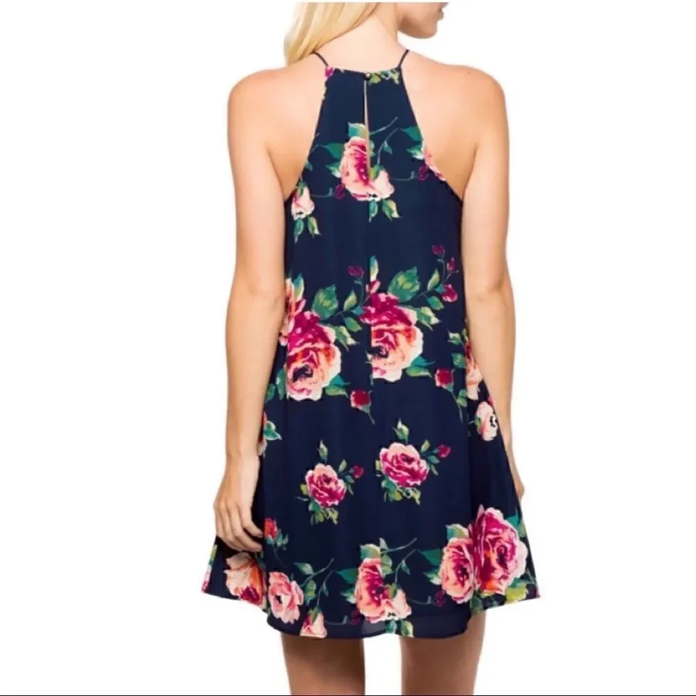 NEW! Everly Navy and Floral Sundress Sz M